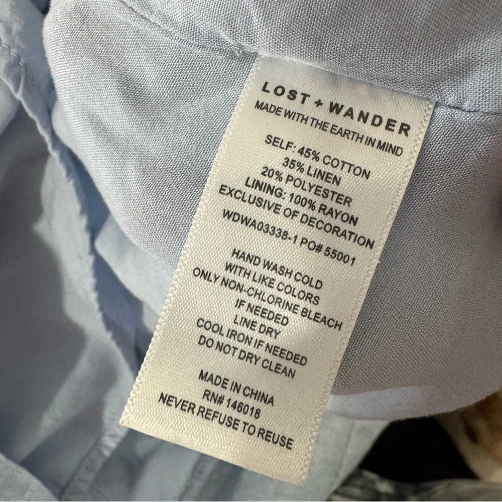Lost‎ + Wander Blue Puff Sleeve Dress